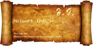 Holpert Irén névjegykártya